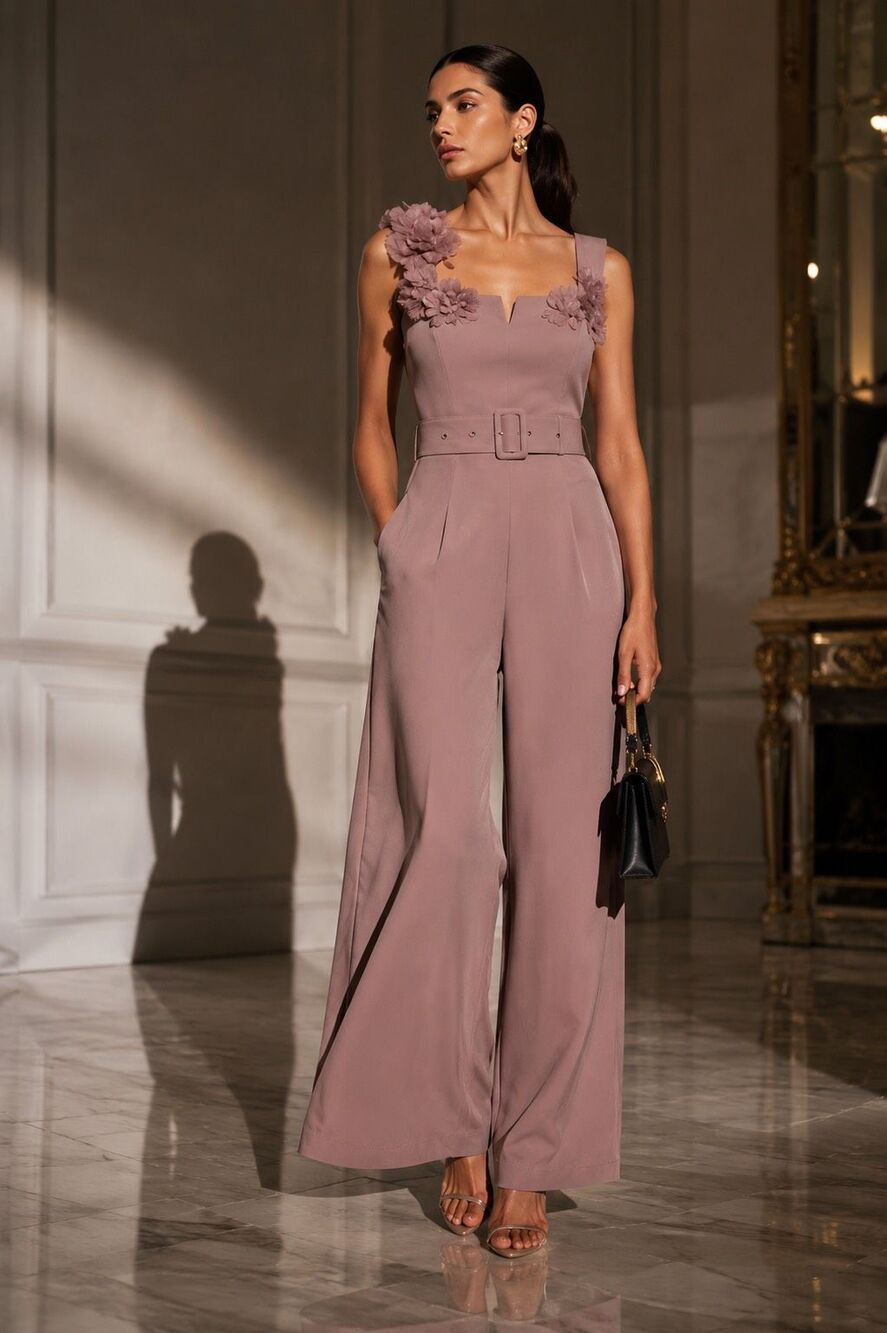 NWT Elliatt Mauve Klara Wide-leg Jumpsuit Size Small $351 MSRP
